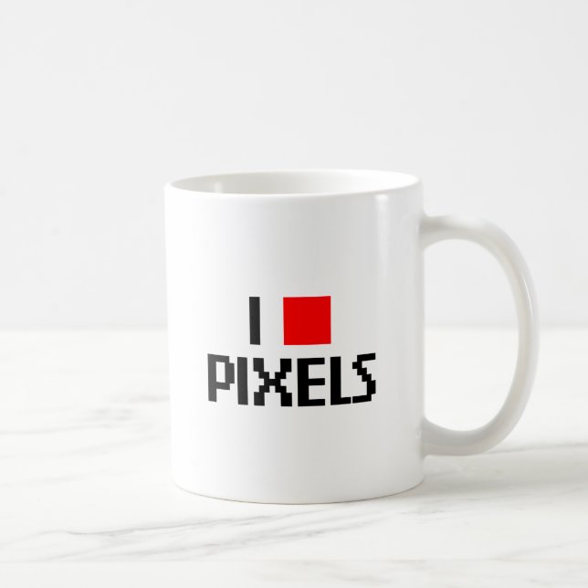 Caneca De Café Eu amo pixéis (Direita)