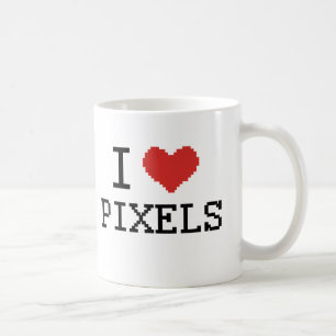 Caneca De Café Eu amo pixéis do coração dos pixéis/I