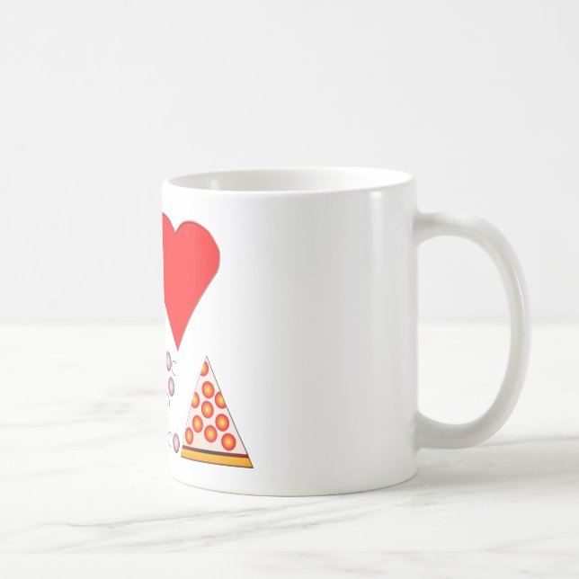 Caneca De Café Eu Amo Pizza (Direita)