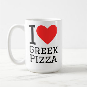 Caneca De Café Eu amo pizza grega