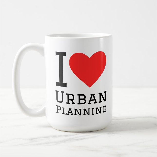 Caneca De Café Eu amo planejamento urbano (Esquerda)