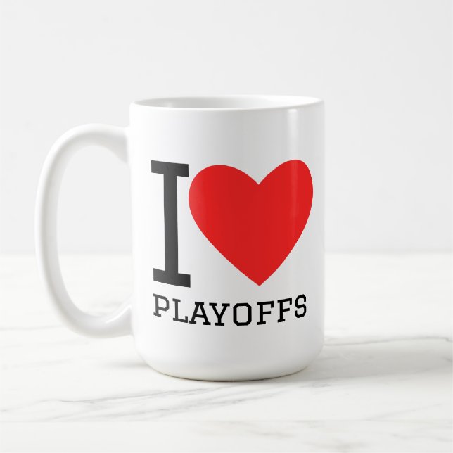 Caneca De Café Eu amo playoffs  (Esquerda)