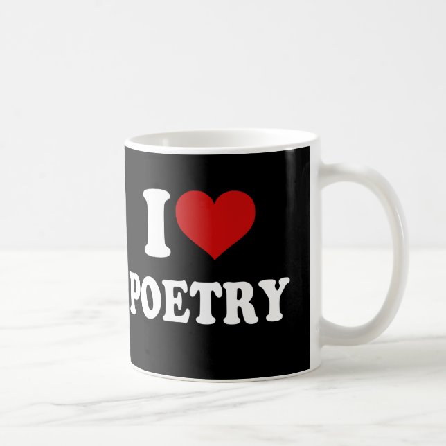Caneca De Café Eu Amo Poesia (Direita)