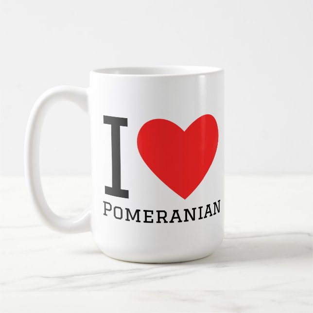 Caneca De Café Eu amo Pomerânia (Esquerda)