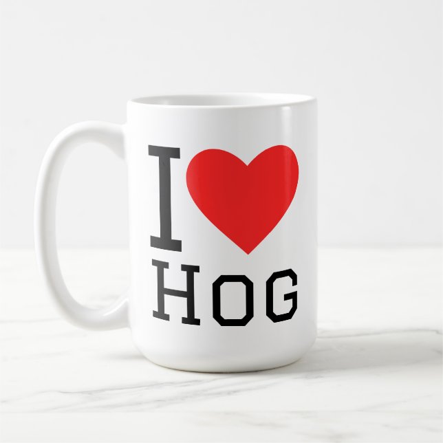 Caneca De Café Eu amo porco (Esquerda)