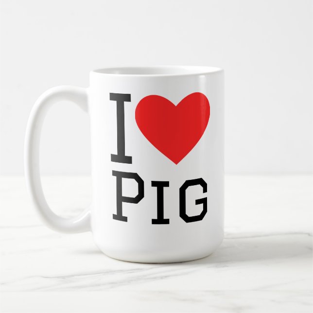 Caneca De Café Eu amo porco (Esquerda)