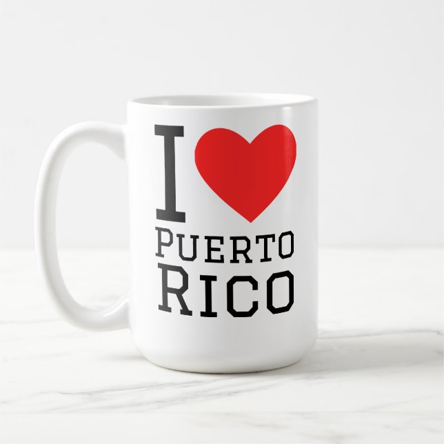 Caneca De Café Eu amo Porto Rico  (Esquerda)