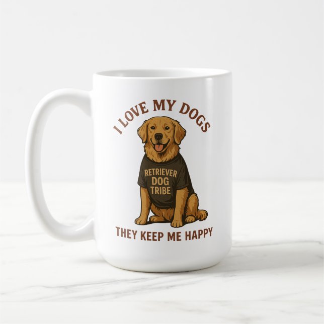 Caneca De Café Eu amo presente de mãe de cachorro (Esquerda)
