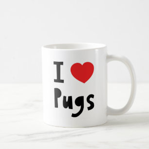 Caneca De Café Eu amo pugs
