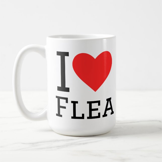 Caneca De Café Eu amo pulga (Esquerda)