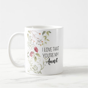 Caneca De Café Eu Amo Que Você É Minha Tia Presente Floral