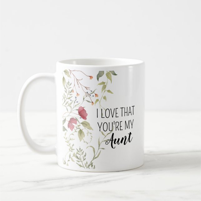 Caneca De Café Eu Amo Que Você É Minha Tia Presente Floral (Esquerda)