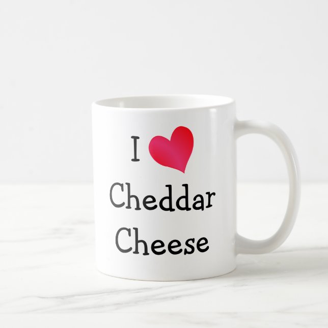 Caneca De Café Eu Amo Queijo Cheddar (Direita)