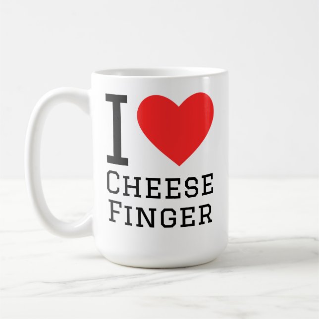 Caneca De Café Eu amo queijo finger (Esquerda)