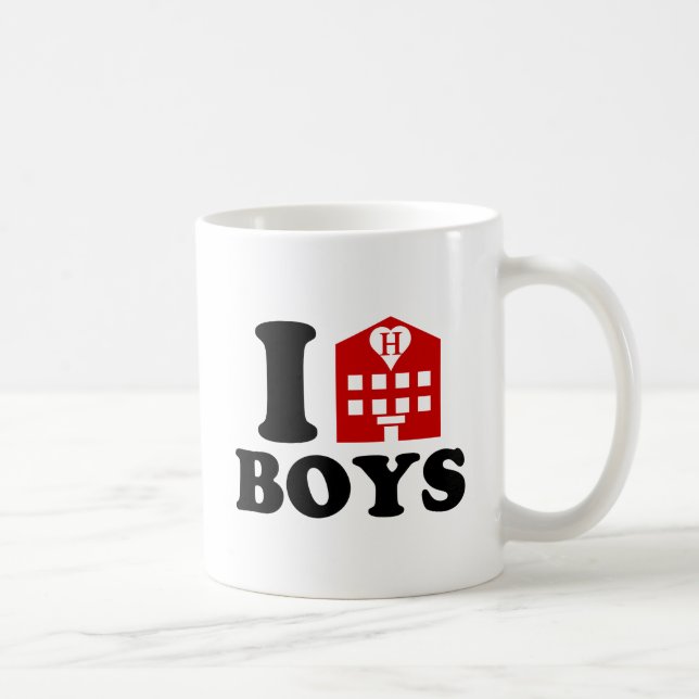 Caneca De Café Eu Amo Rapazes de Hotel (Direita)