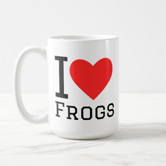 Caneca De Café Eu amo rãs (Esquerda)