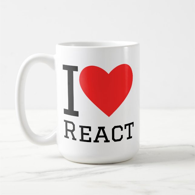 Caneca De Café Eu amo react (Esquerda)