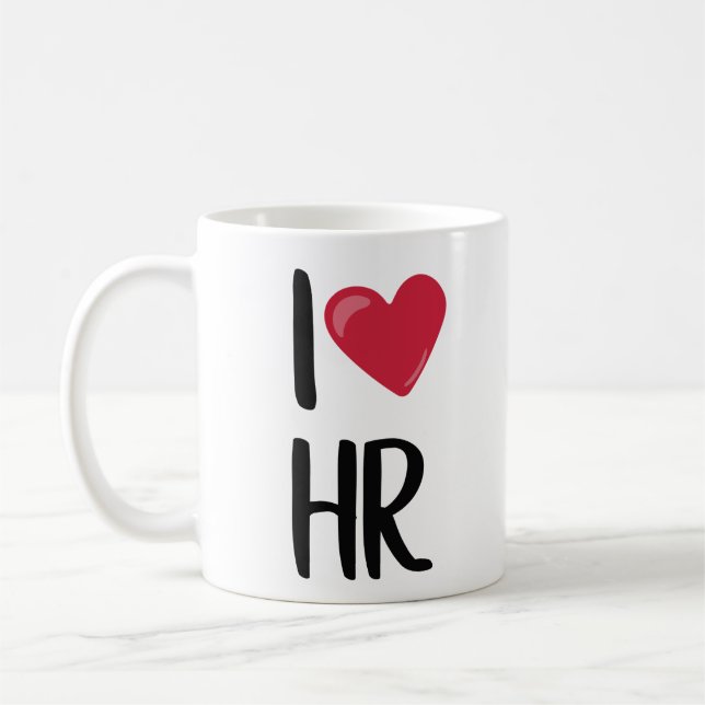 Caneca De Café Eu amo Recursos Humanos HR (Esquerda)