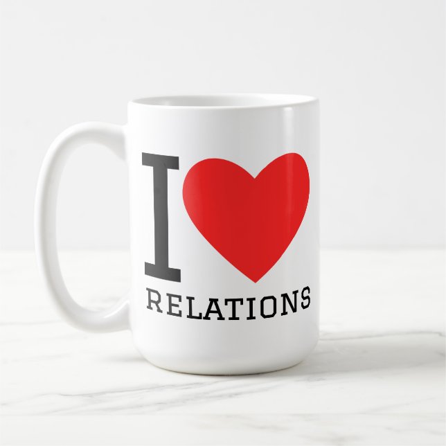 Caneca De Café Eu amo relações (Esquerda)