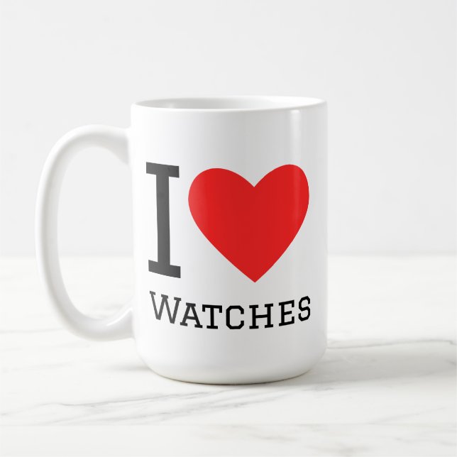 Caneca De Café Eu amo relógios (Esquerda)