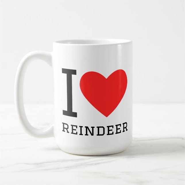 Caneca De Café Eu amo renas (Esquerda)