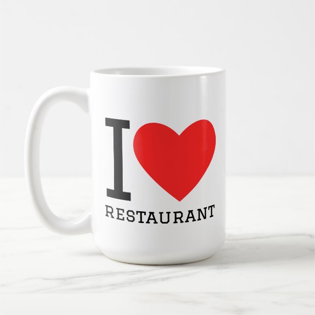 Caneca De Café Eu amo restaurante (Esquerda)