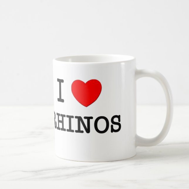 Caneca De Café Eu amo RHINOS (Direita)