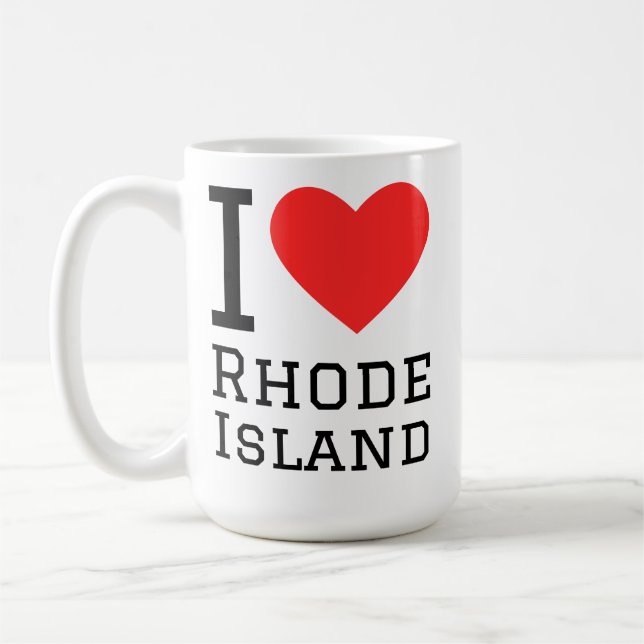 Caneca De Café Eu amo Rhode Island  (Esquerda)