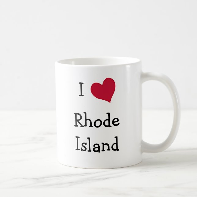 Caneca De Café Eu Amo Rhode Island (Direita)