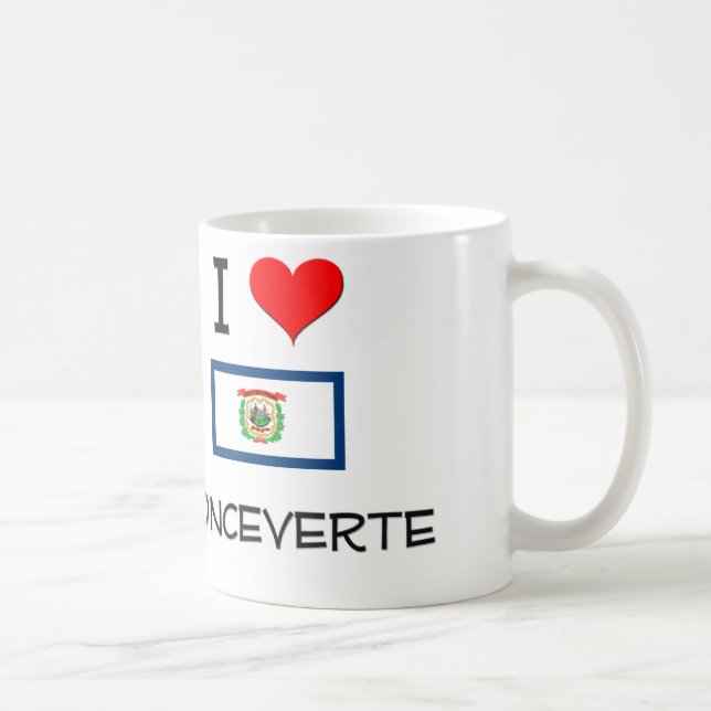 Caneca De Café Eu amo Ronceverte West Virginia (Direita)