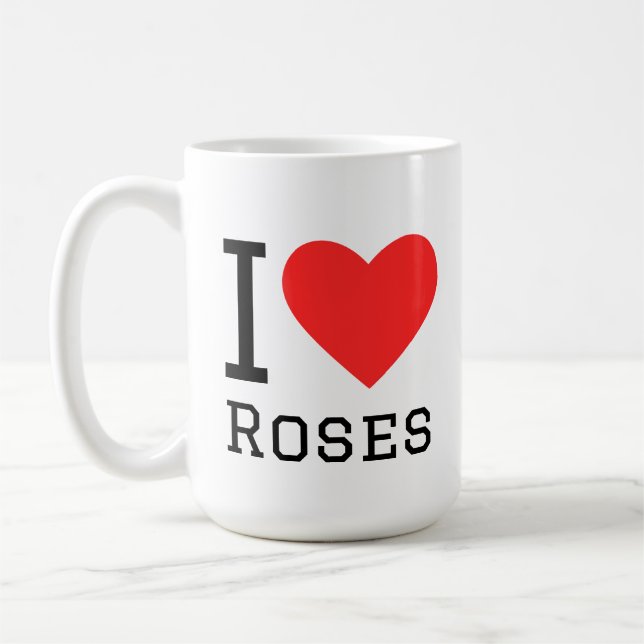 Caneca De Café Eu amo rosas (Esquerda)