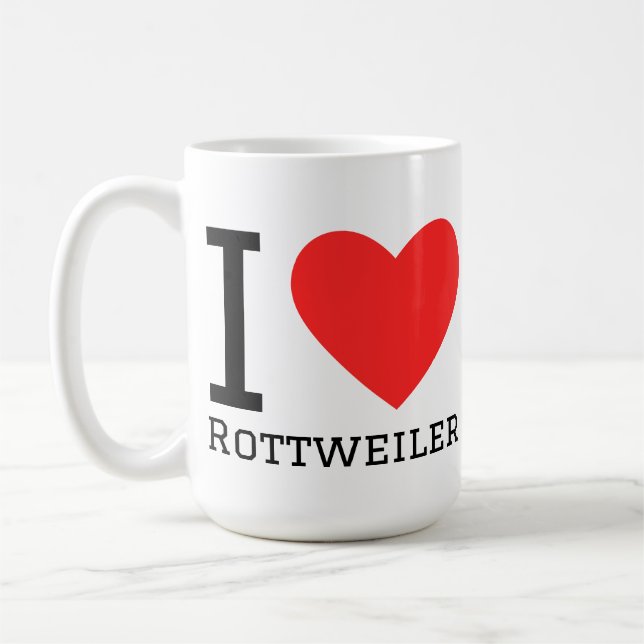 Caneca De Café Eu amo Rottweiler  (Esquerda)