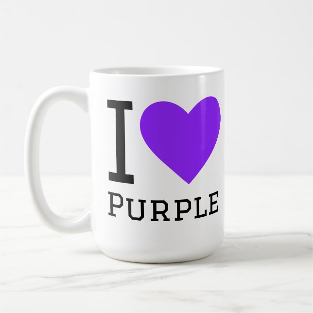 Caneca De Café Eu amo roxo (Esquerda)