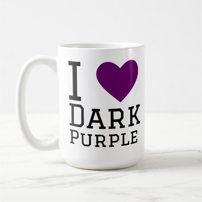 Caneca De Café Eu amo roxo escuro (Esquerda)