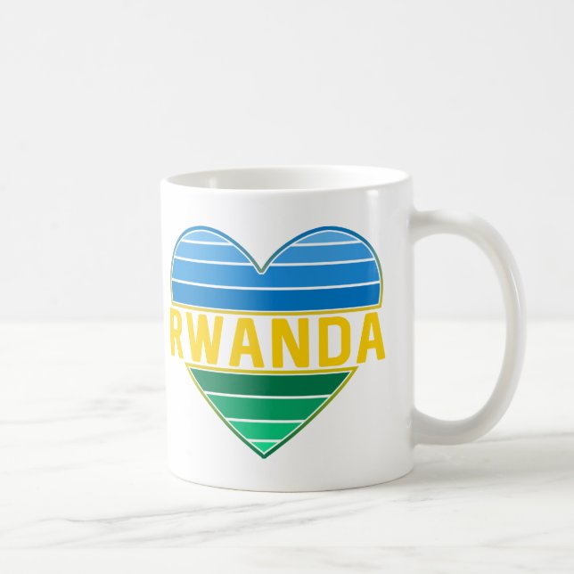 Caneca De Café Eu Amo Ruanda, Ruanda Ruandese Heart (Direita)