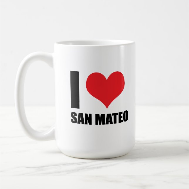 Caneca De Café Eu amo San Mateo (Esquerda)