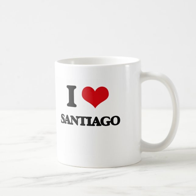 Caneca De Café Eu amo Santiago (Direita)