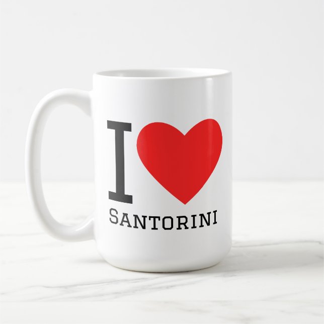 Caneca De Café Eu amo santorini  (Esquerda)