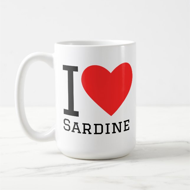 Caneca De Café Eu amo sardinha (Esquerda)