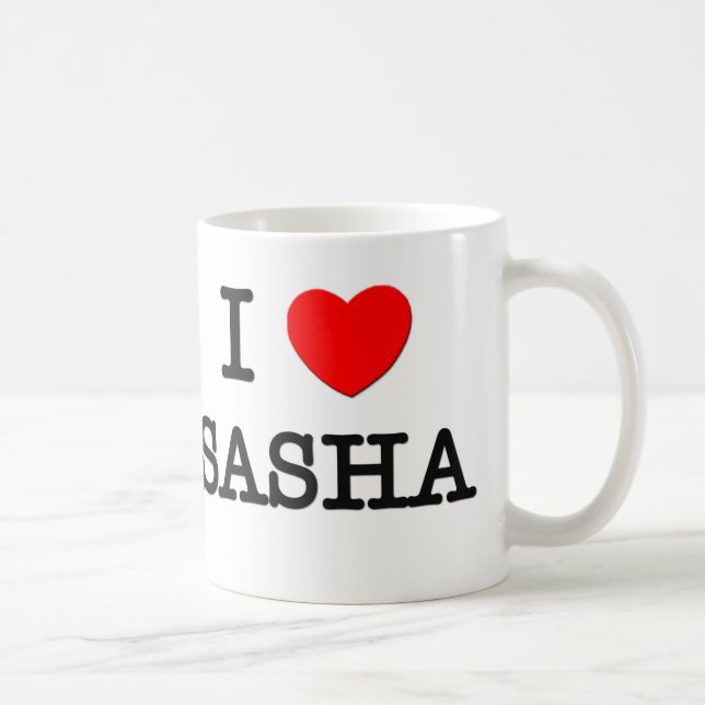 Caneca De Café Eu amo Sasha (Direita)