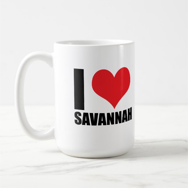 Caneca De Café Eu amo Savannah (Esquerda)