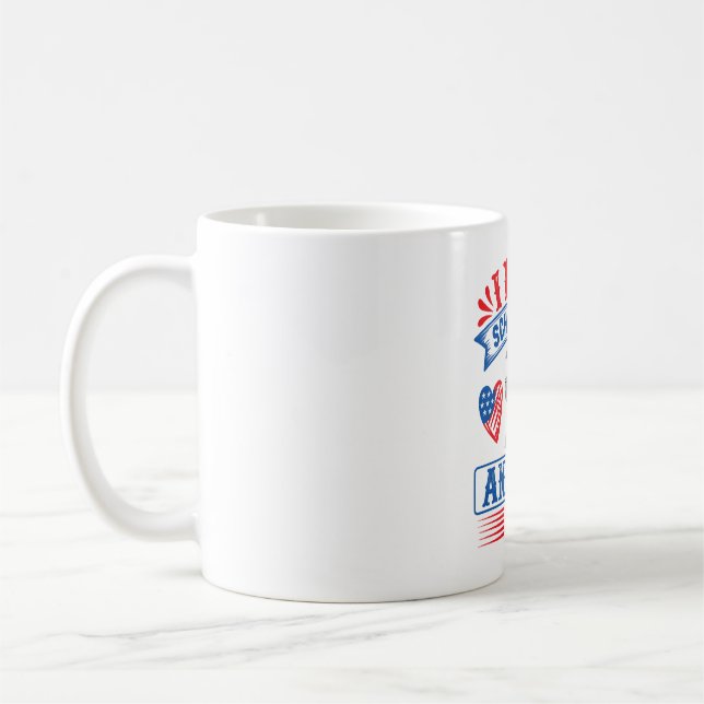 Caneca De Café Eu amo Schnauzers e os EUA (Esquerda)