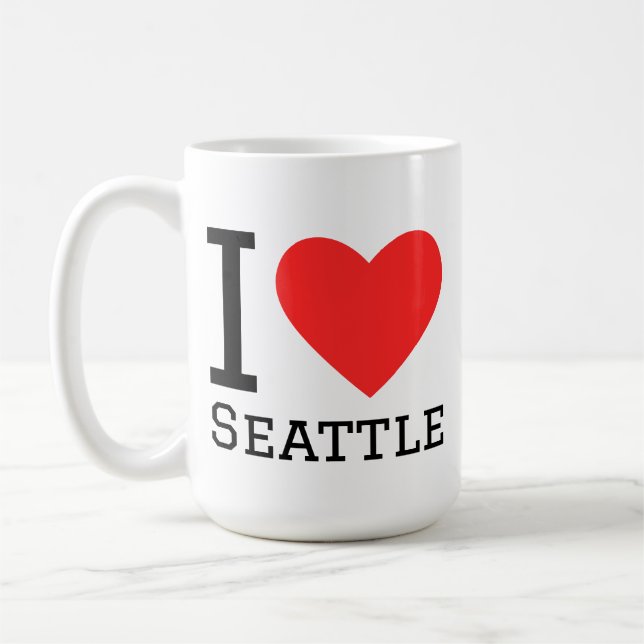 Caneca De Café Eu amo Seattle  (Esquerda)