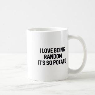 Caneca De Café Eu Amo Ser Aleatório É Tão Batata 