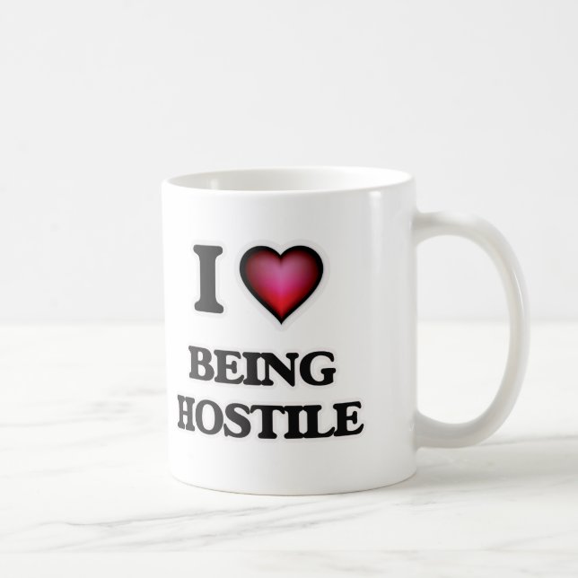 Caneca De Café Eu amo ser hostil (Direita)