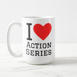 Caneca De Café Eu amo séries de ação