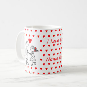 Caneca De Café Eu Amo Seu Presente De Casal De Café Mug Com Nome 