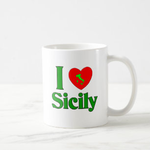 Caneca De Café Eu amo Sicília Italia