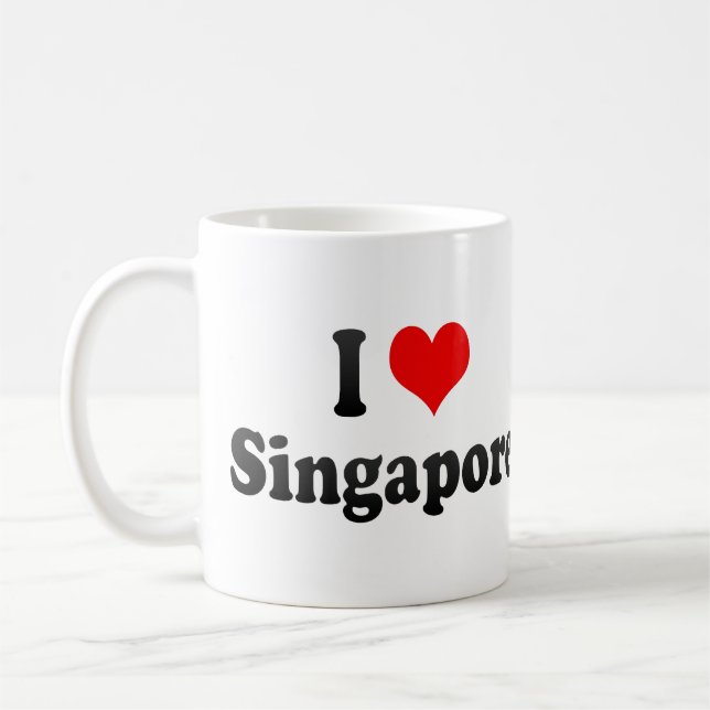 Caneca De Café Eu amo Singapore, Singapore (Esquerda)