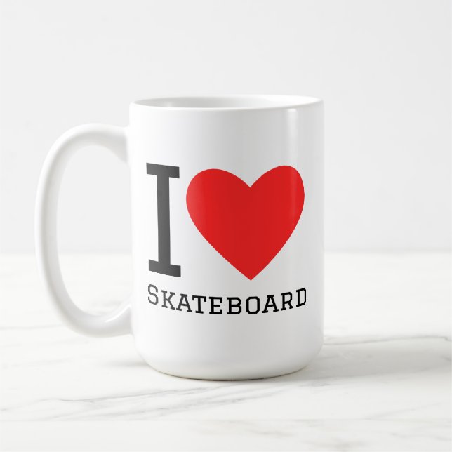 Caneca De Café Eu amo skateboard (Esquerda)
